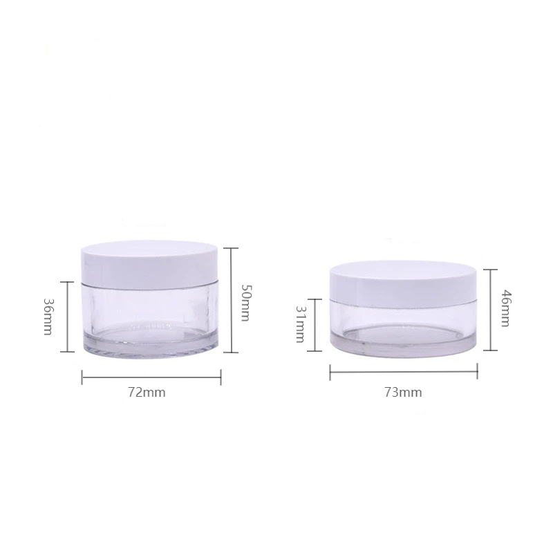 10ml to 200ml PET Plastic Makeup Cream Jar Body Butter Container Skin Care Body Scrub Jar Plastic Lid