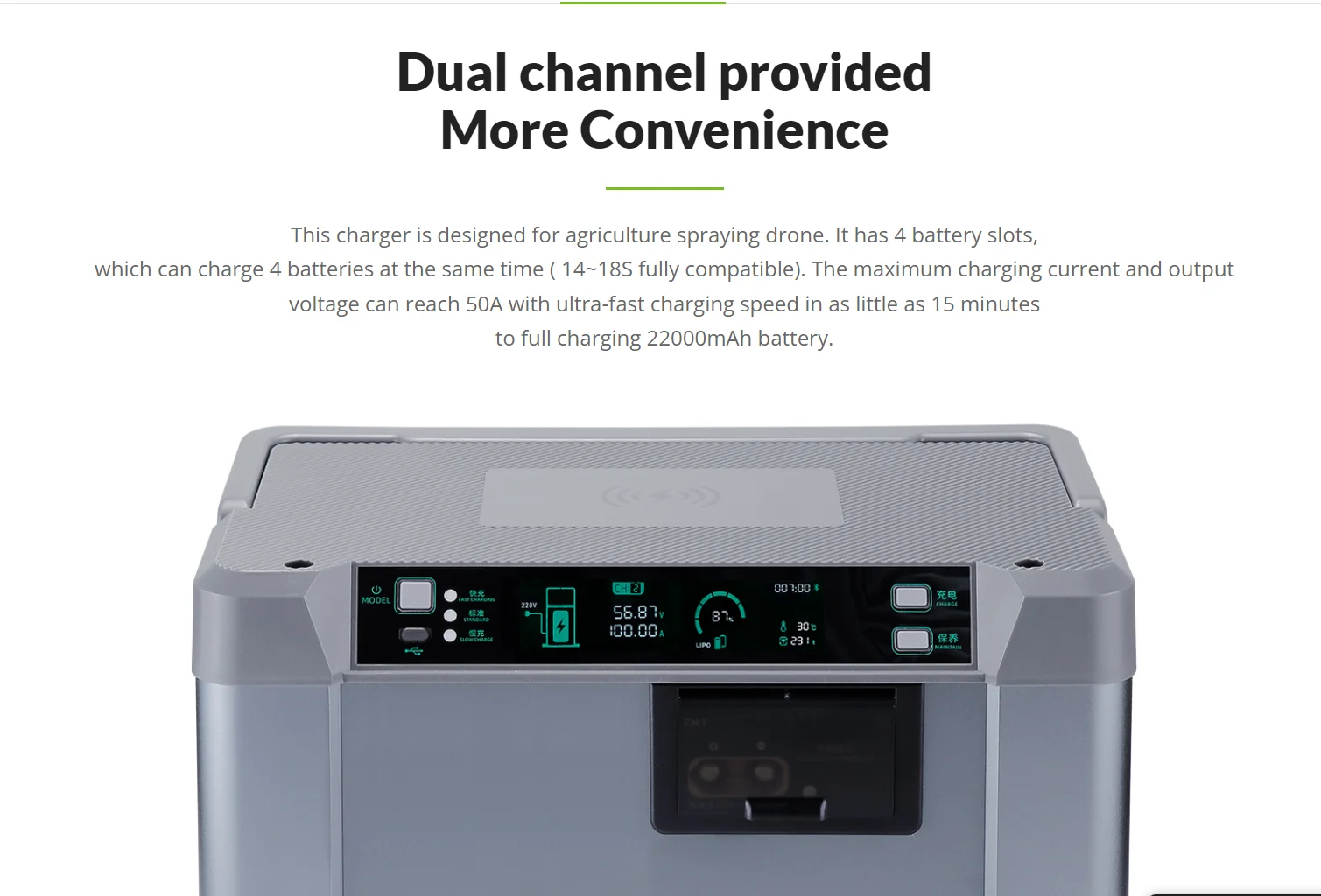 2024 UD2 Charging  14S/18S High efficiency 3000W 50A Smart Balanced AI Assistant 2-Channel Fast Charging Charger details