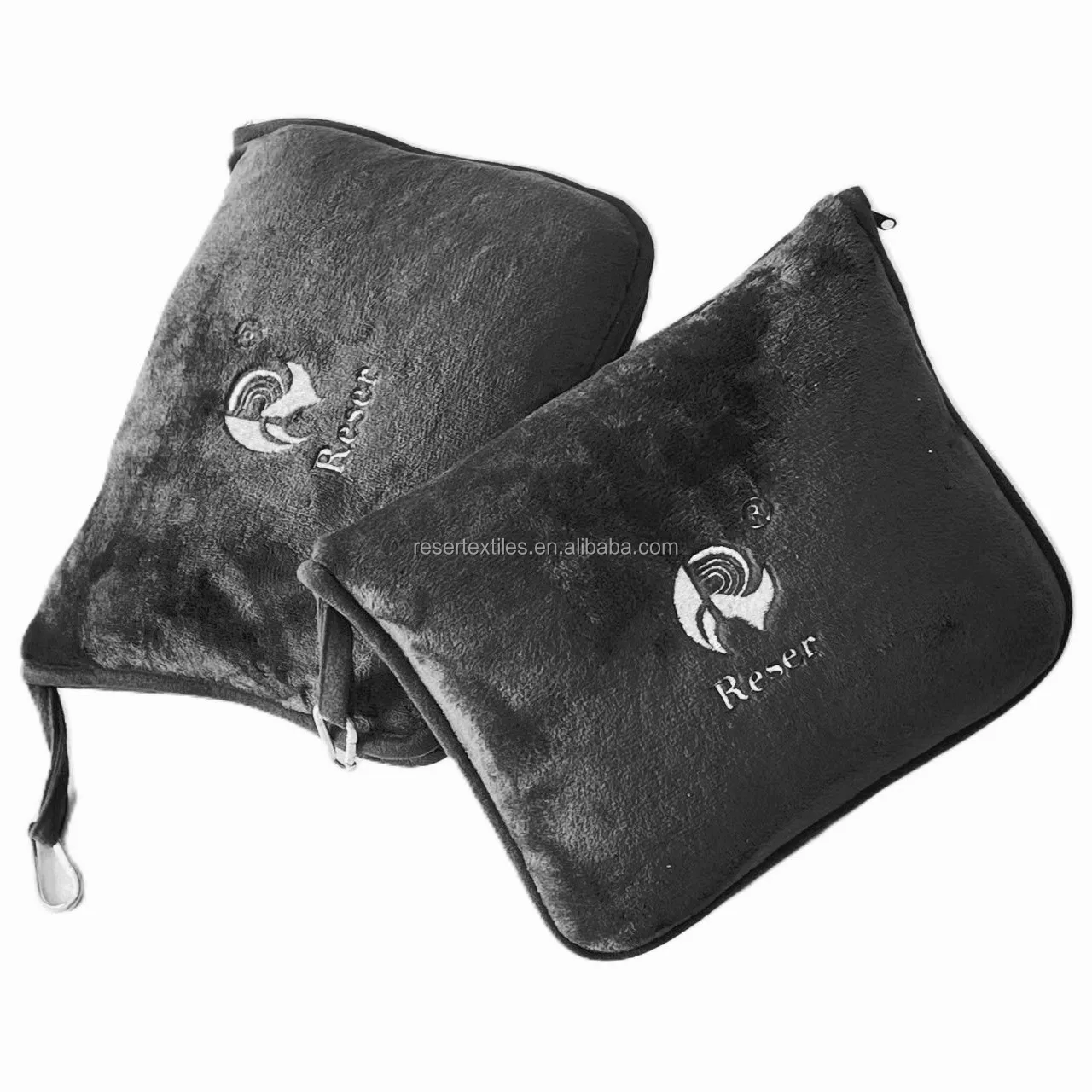 Travel Blanket Pillow Airplane Compact Packable 100% Polyester Eco-Friendly Four Seasons Flight Essentials Car Travelers Gifts