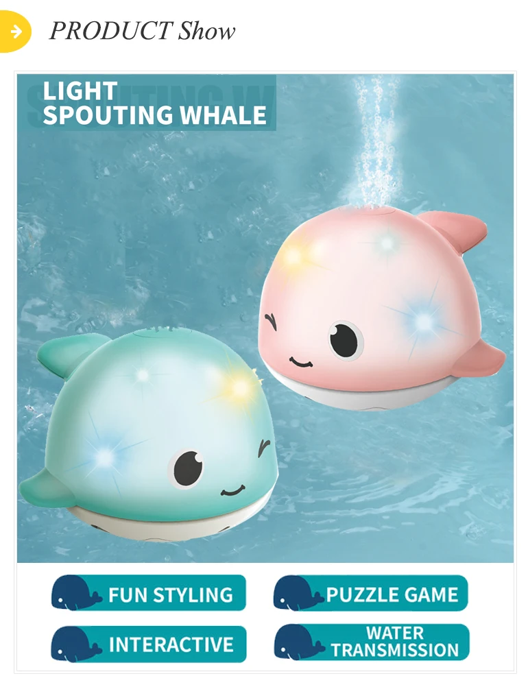 Bathing Shower Spray Water Bathroom Toys Baby Bath Whale