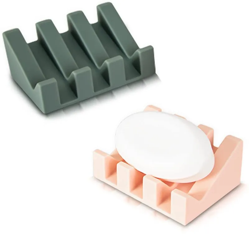 Creative silicone drainable soap rack Lalagyan ng kahon ng sabon Silicone soap box tilting drain rack