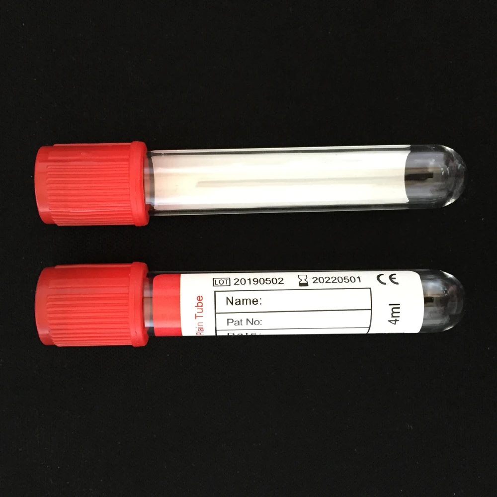 
Обычная трубка для сбора крови красная крышка 