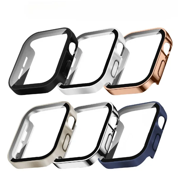 Armor Waterproof Watch Case Glass Screen Protector For Iphone Watch Series 8 7 6 5 Cover 45mm
