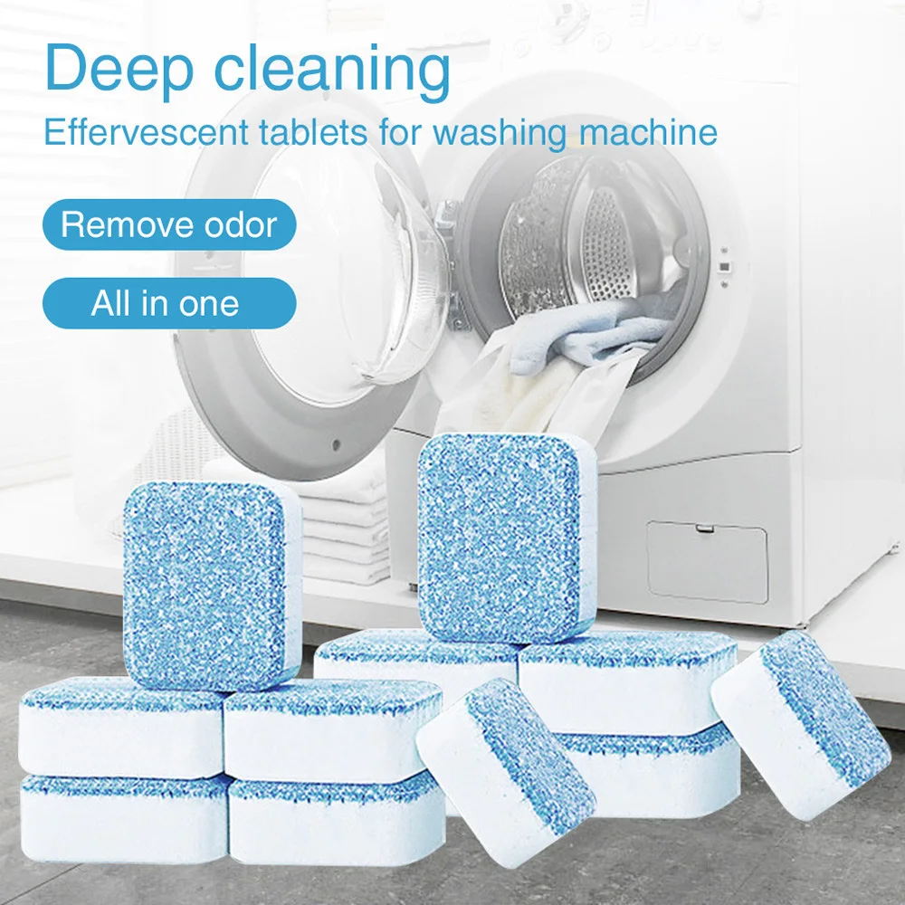 Washing Machine Cleaner Descaler 12Pcs - Deep Cleaning Tablets For HE Front  Loader & Top Load Washer, Clean Inside Drum And Laundry Tub Seal