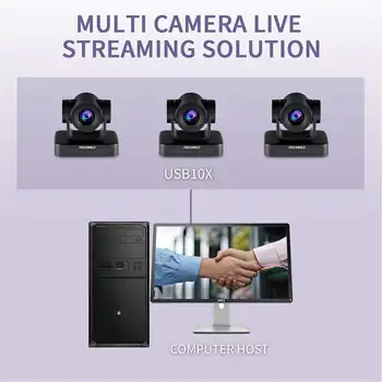 FEELWORLD USB10X 4K PTZ IP Camera USB 1080P Auto-Tracking 10X Zoom OEM Factory Direct for Sports Government Surveillance detail image