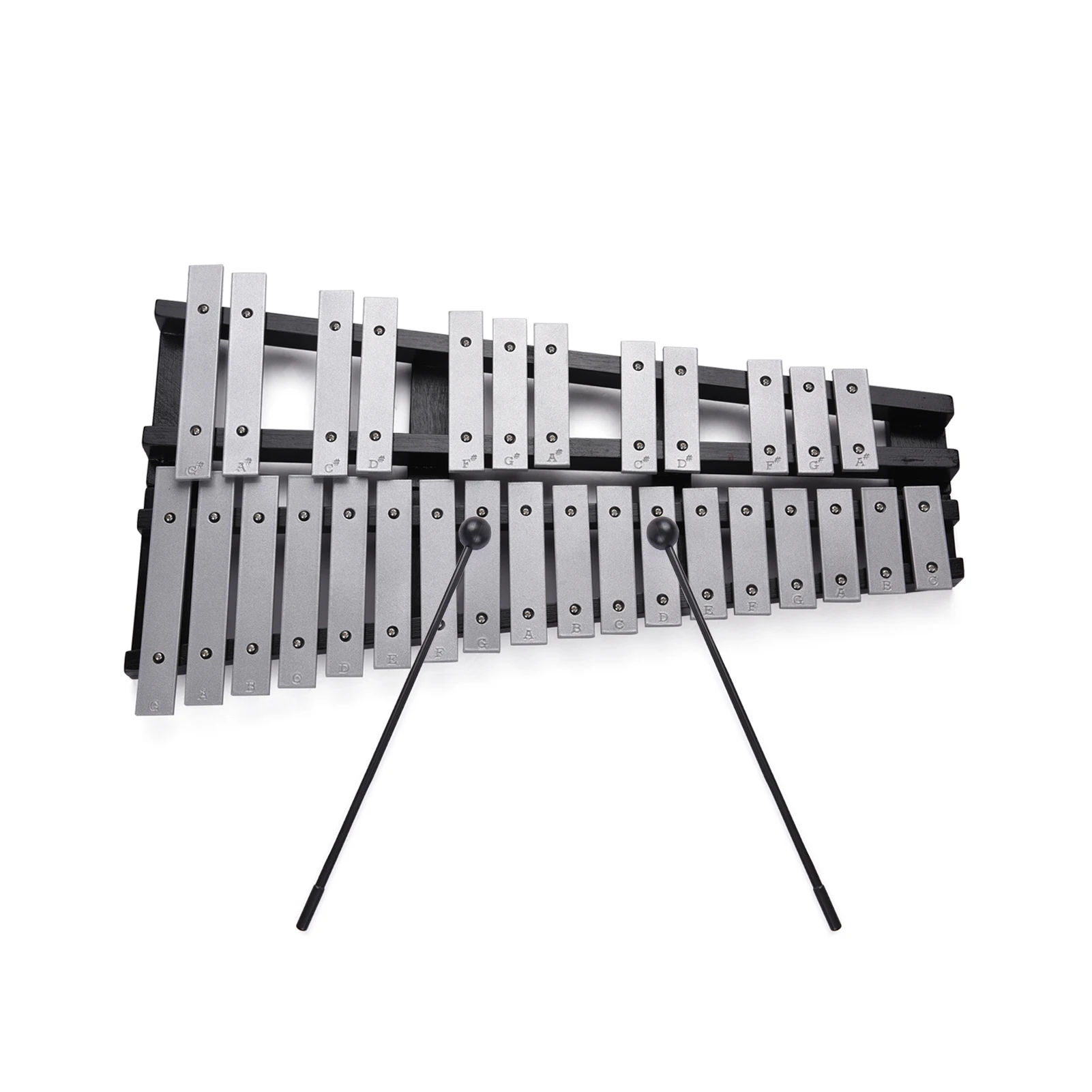 Professional Glockenspiel Xylophone Percussion Instrument with Wood Base and 30 Metal Keys TABODD 30-Note Foldable Glockenspiel Xylophone 2 Mallets Carrying Bag for Adults and Kids 