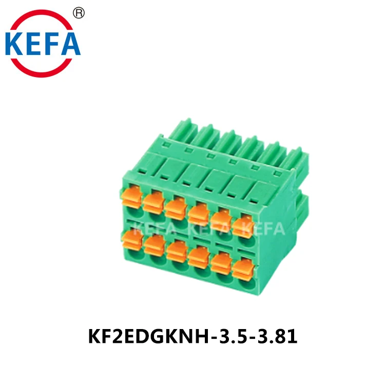KF2EDGKN 300V/10A 3.81mmピッチ 中国製 取外し可能なスプリングプラグ イン スプリング端子台コネクタ
