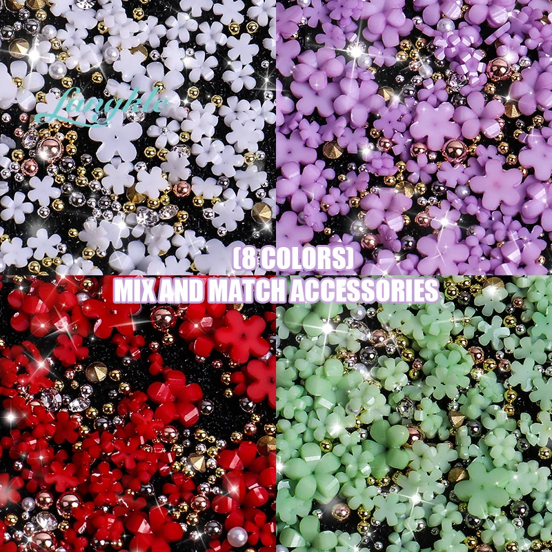 Wholesale 3d Bag Package Plastic Nail Art Flower Resin Nail Flower