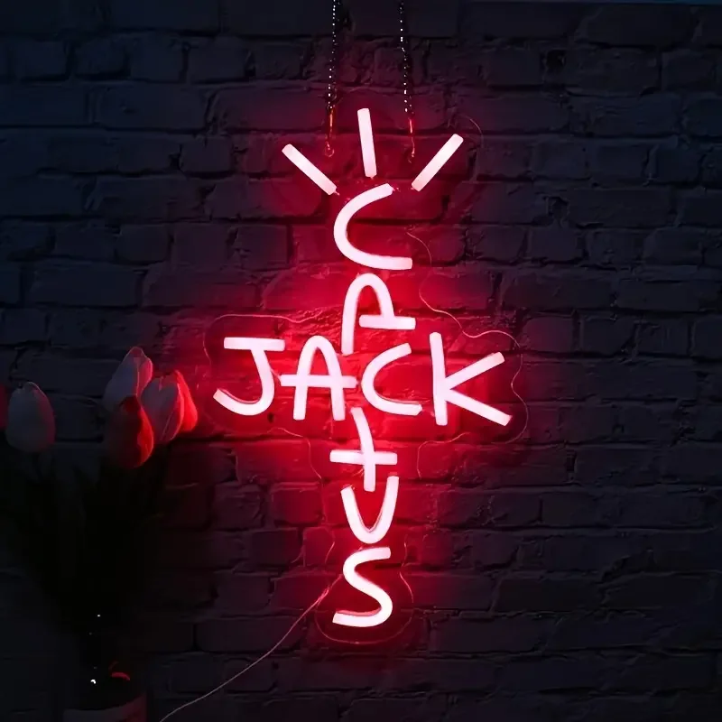 Cactus Jack Neon Sign - Personalized Custom LED Neon Light for Bar Party  Concert Wall Decor - Rich Color LED Neon Sign