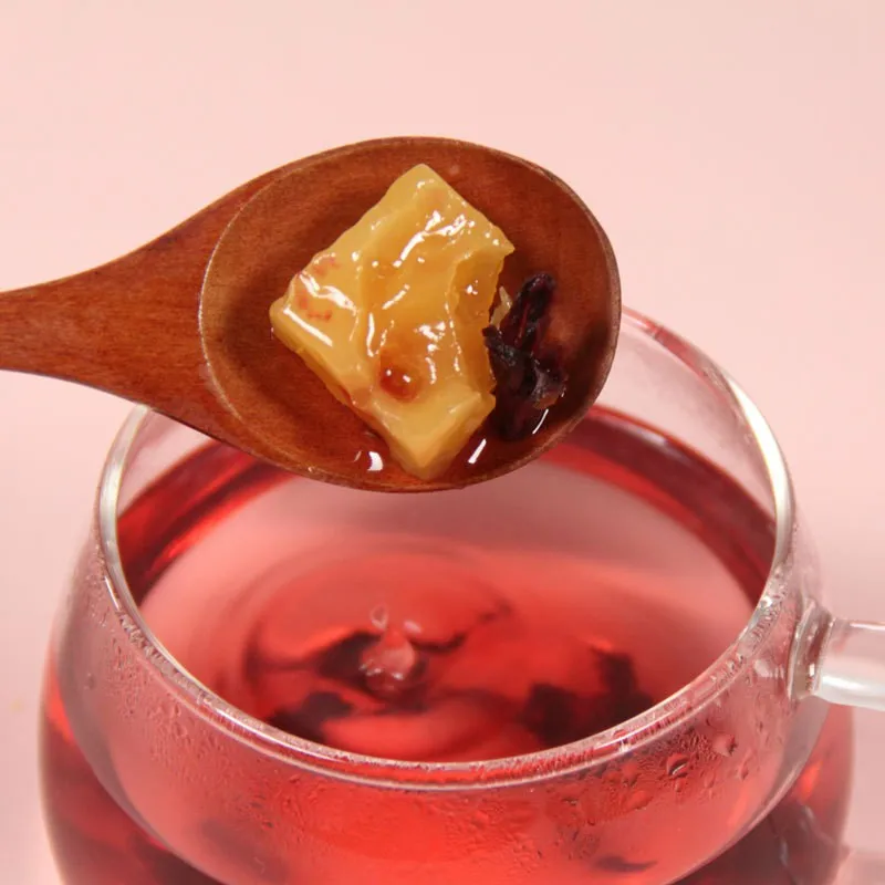 Private Label Custom Flavor Handmade Flower Honey Rock Sugar Flower Tea Cube Rock Sugar Tea