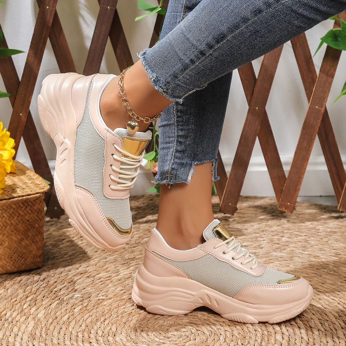 2024 Summer New Breathable Wedge Mesh Women Casual Sports Shoes
