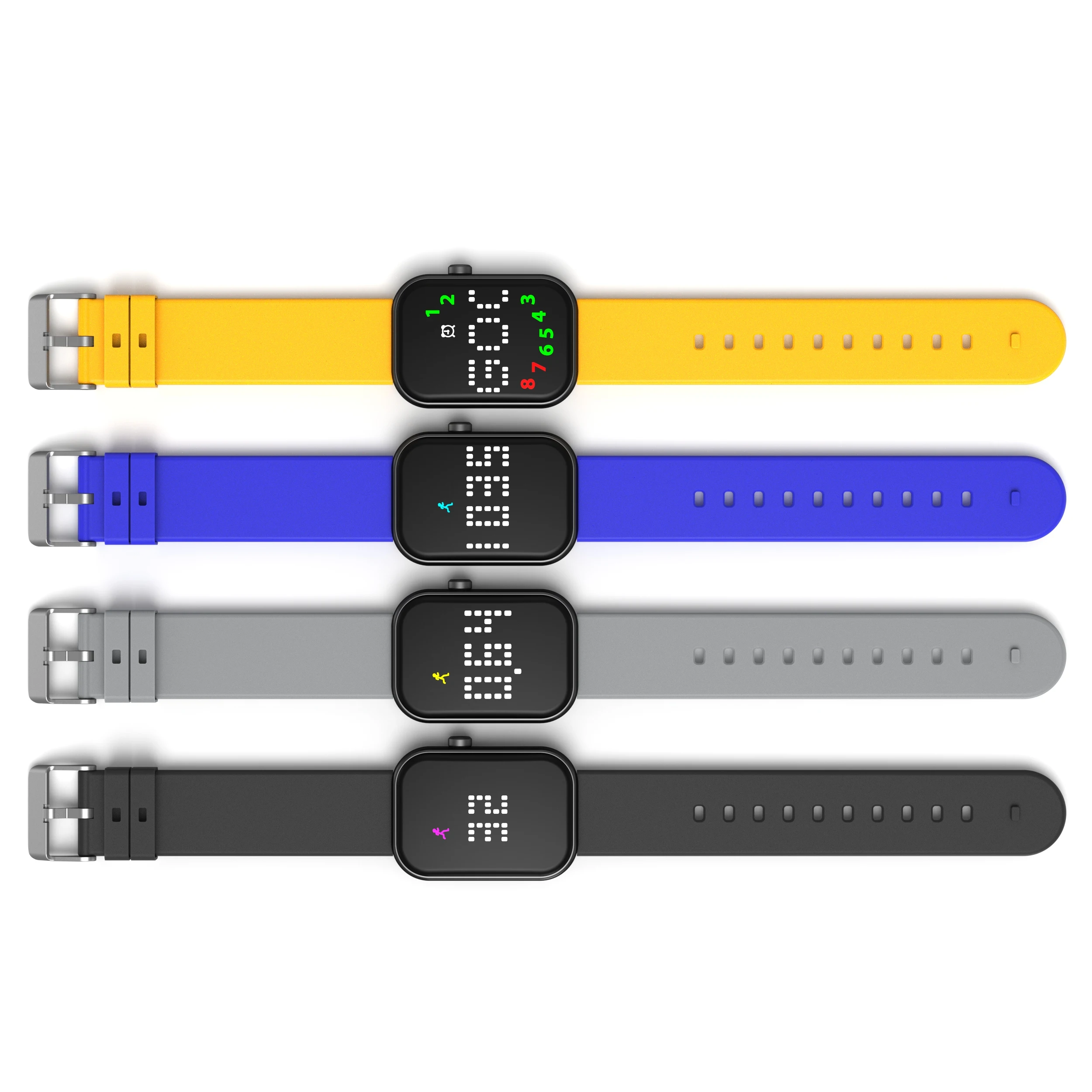 Digital Countdown Timer Wrist Watch with APP Medication Vibrating Alarm Reminder Smartwatch with Message Display