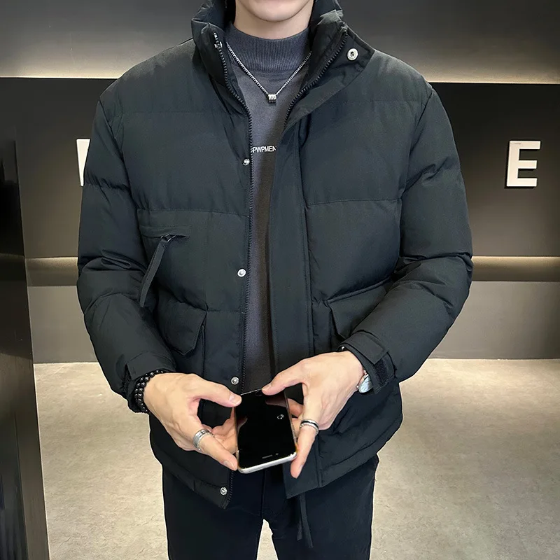 Men's Padded Jacket Thickened Stand Collar Warm Casual Coat_voghion.com