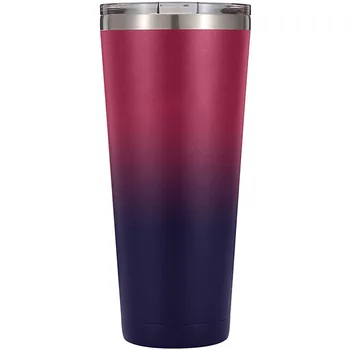 PURPLESEVEN Factory Wholesale 32 oz Double Wall Vacuum Insulated Stainless Steel Coffee Beer Pint Tumbler with BPA Free Lid