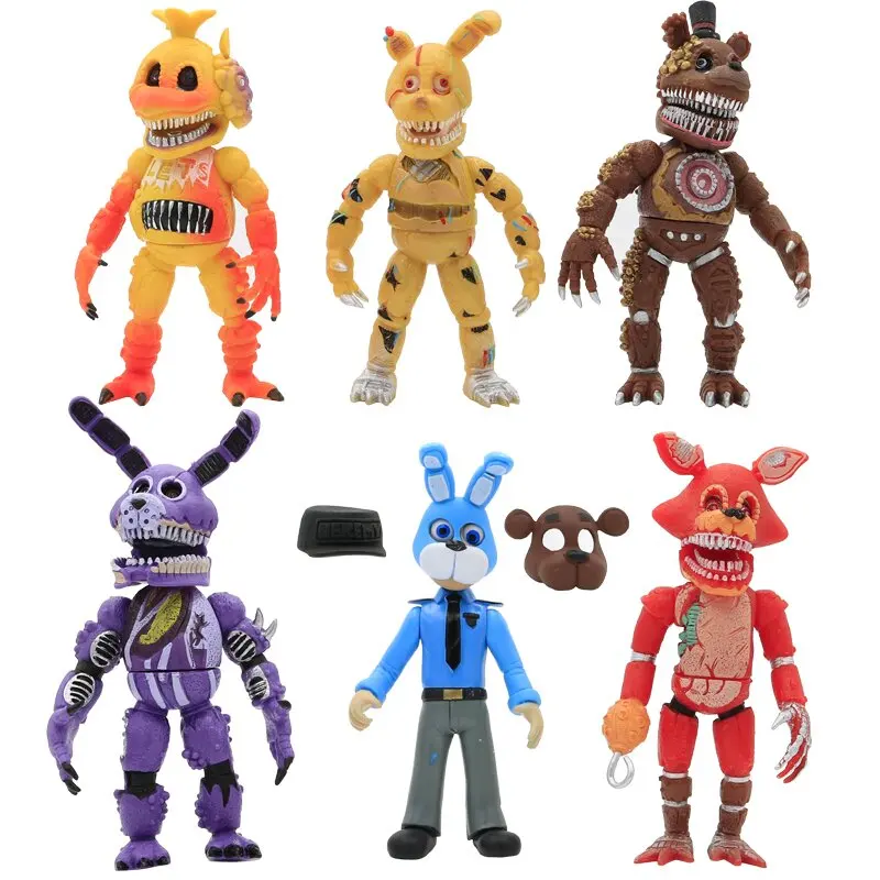 6pcs Anime Five Nights At Freddy's Action Figures Toys 