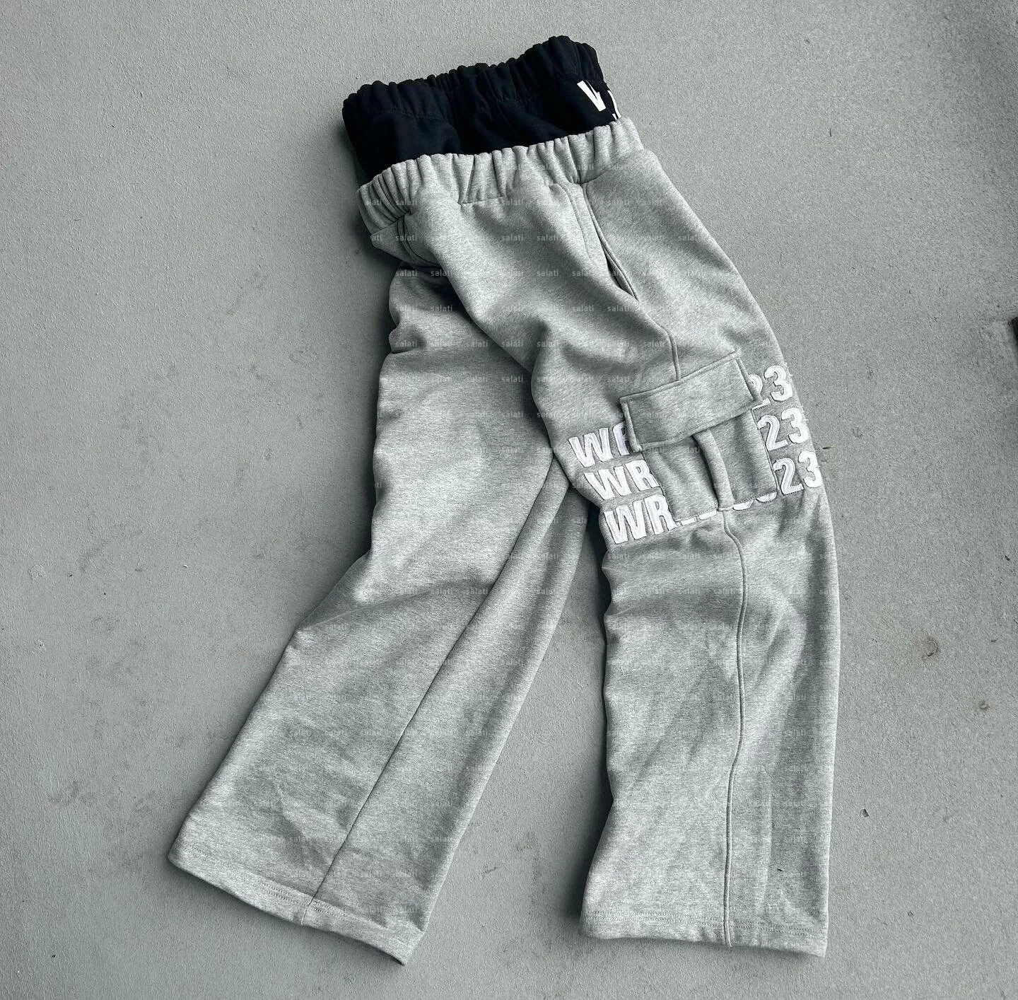 Y2K Flare Sweatpants Sweat TrackPants Custom Embroidery Double Waist 100% Cotton Fleece Straight Leg Jogger Track Cargo Pant Men gallery 4