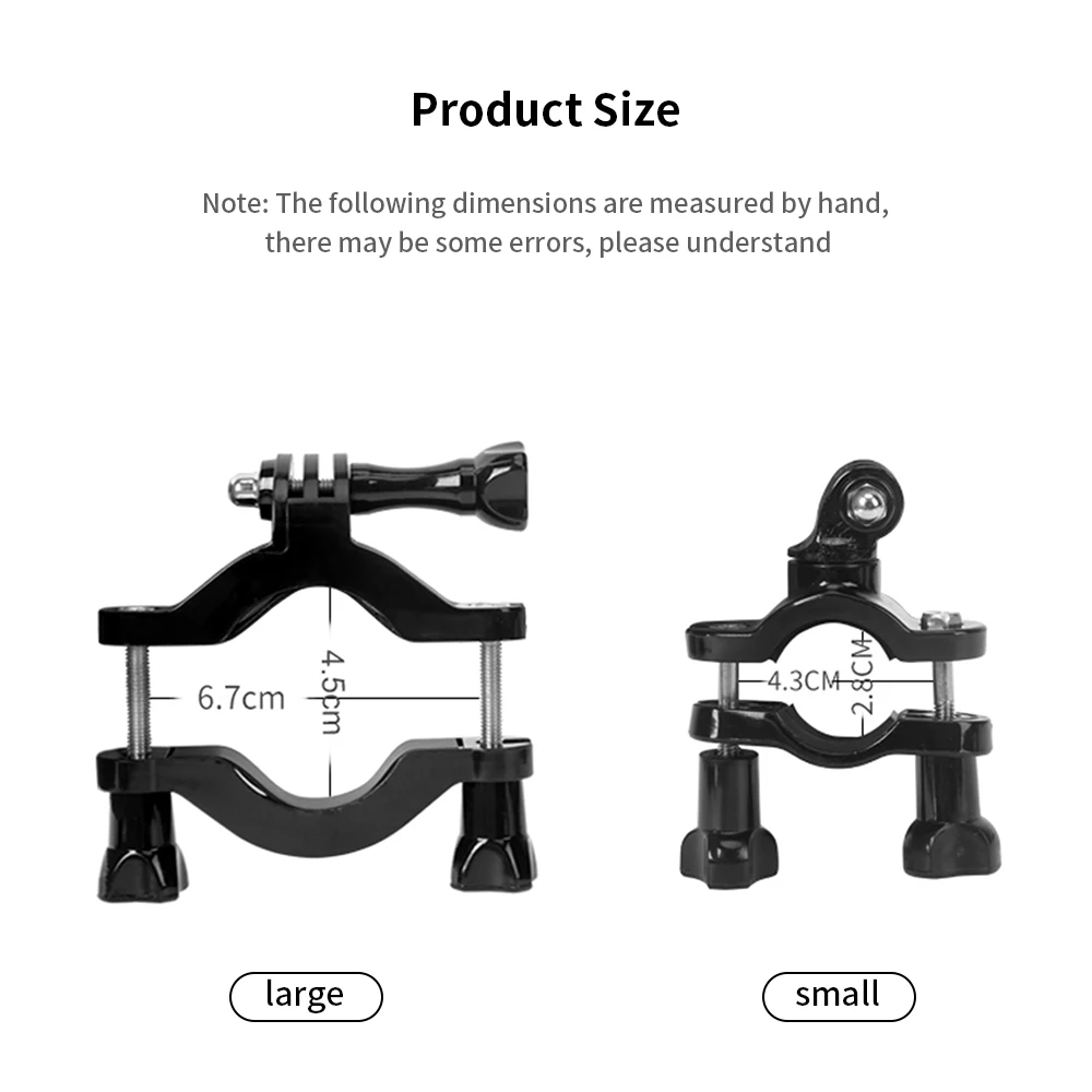 Hongdak Motorbike Handle Bar Large Clamp Mount Clip Holder for Go Pro 11 10 9 8 Phone Adapter Action Camera Accessory