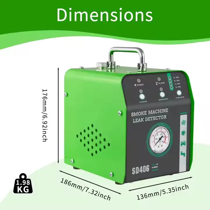 NCFKOS SD406 Intelligent Leak Diagnostic System 12V Auto Smoke Machine Dual-Sensor Measurement Adaptive Pressure Engine Analyzer