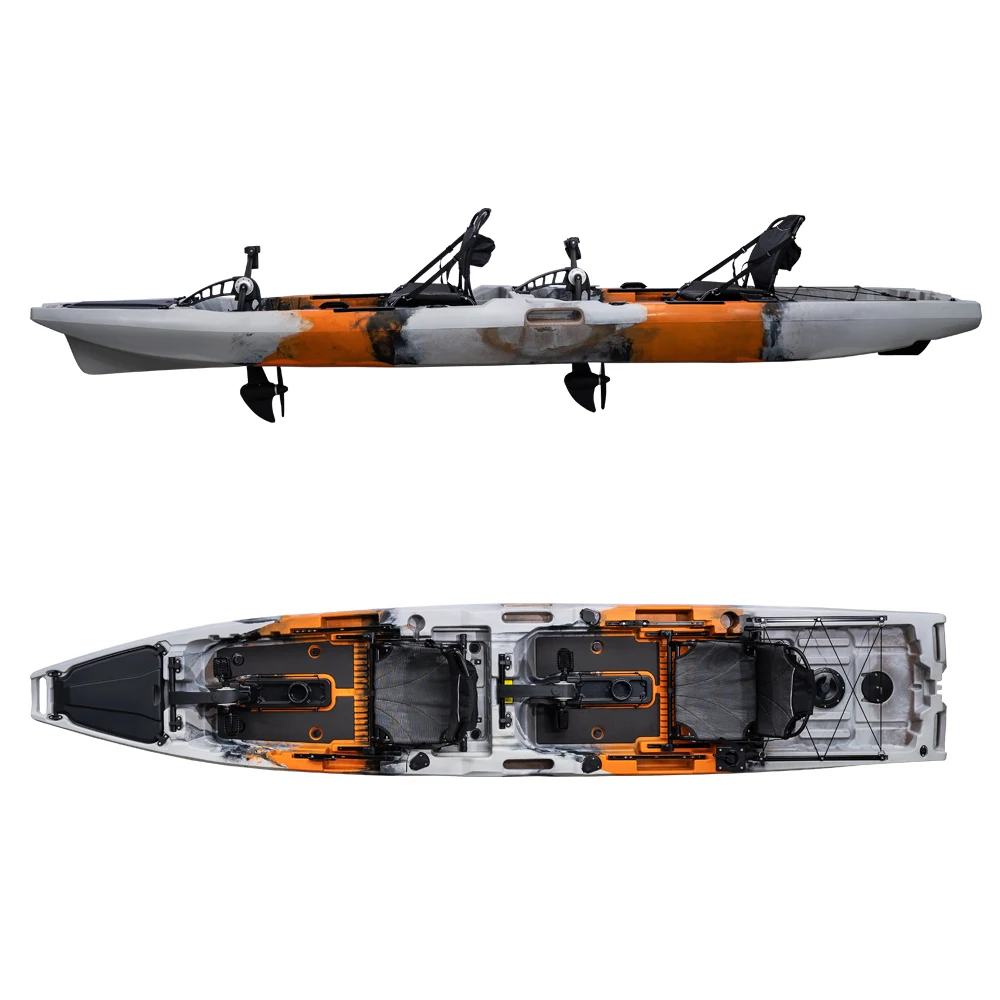Hdpe Kayak 2 Person Double Pedal Fishing Kayak With Aluminium Seat Length 4.5 M Buy Kayak 2