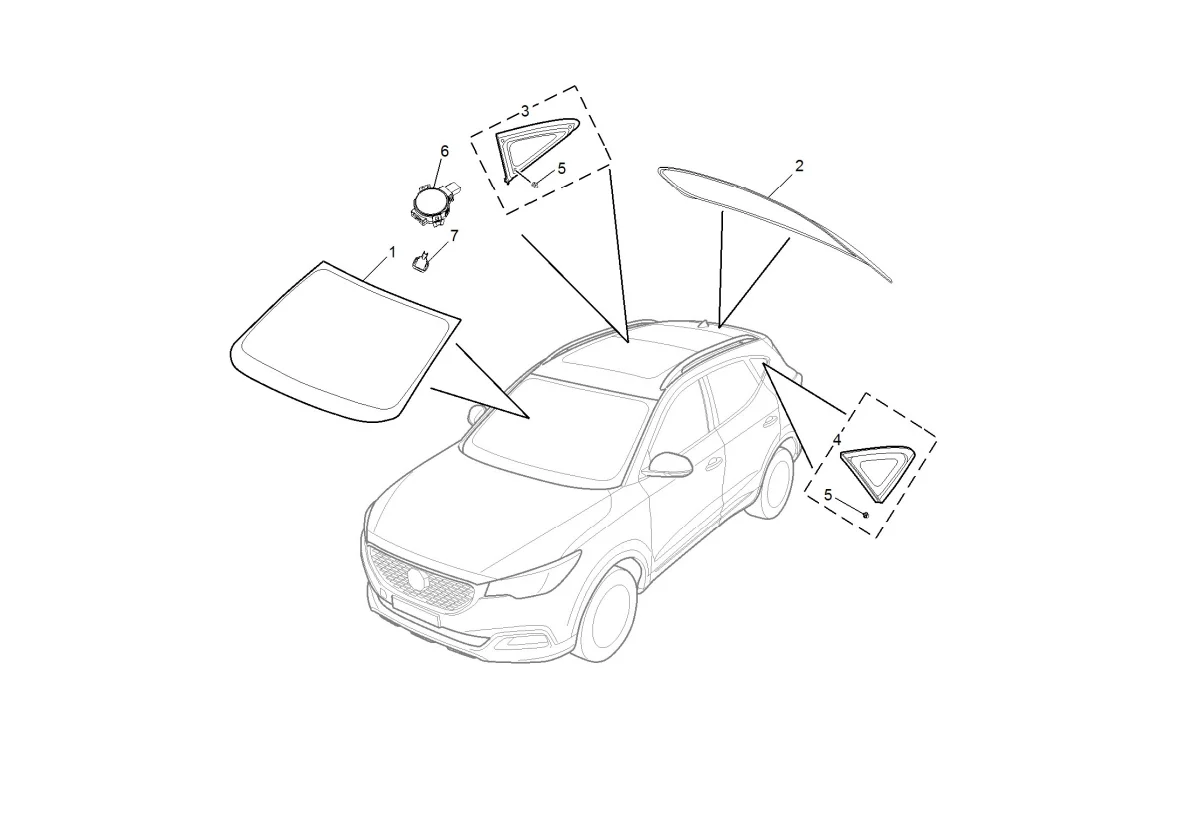Original Genuine Saic Mg Cars Windshield Assembly Glass Spare Parts For