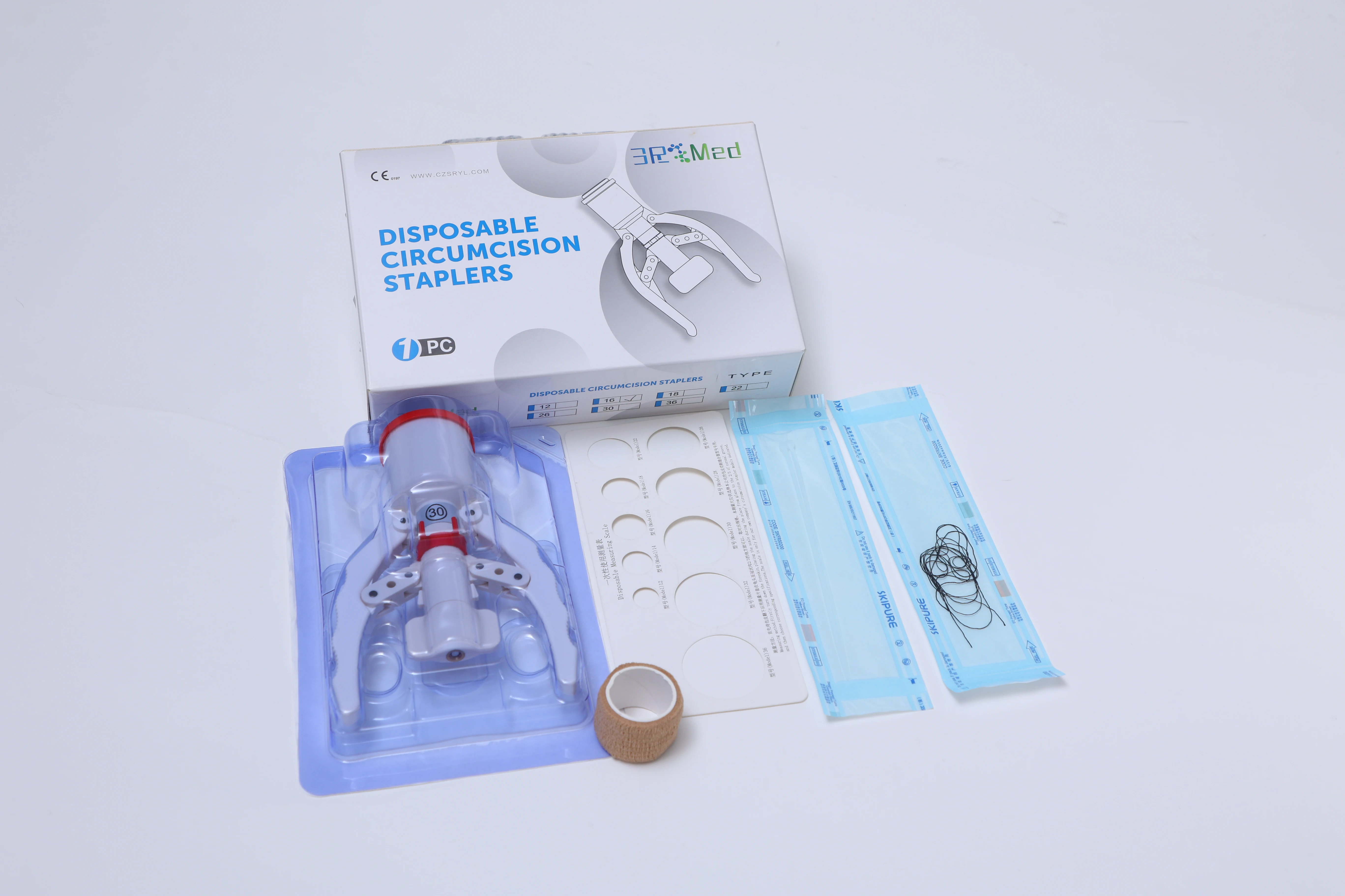3R Medical Manual Circumcision Stapler Threaded Design With Plastic and Steel Components for Adult Circumcision