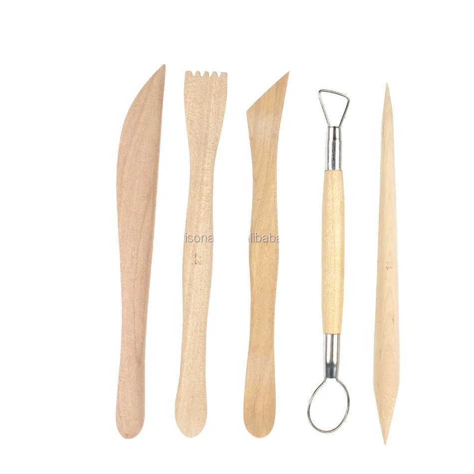 Профессиональный 5 шт. глины Скульптура инструмент с деревянной ручкой doubal сторонняя нож набор для нейл арта и ремесла Сделай