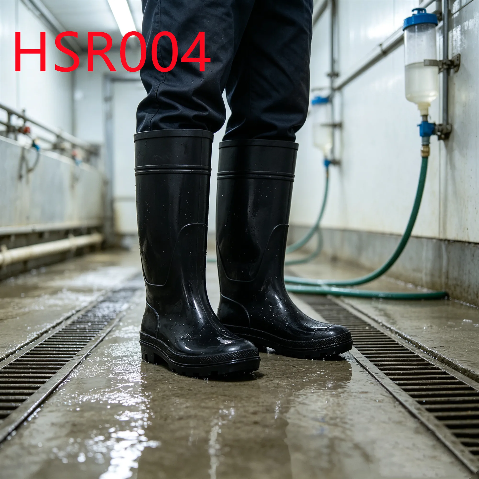 HY,Poultry Farming Full PVC Integral Molding SRC Standard Rain Boots Guyana Popular Quick-Rinse Hua Singh Mud Boots HSR004