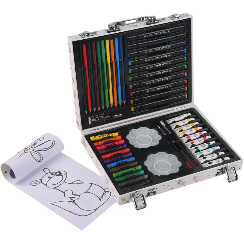 Kit de suministros de dibujo para artista, kit completo de suministros de  pintura, kit de dibujo profesional con lápices de carbón, estuche de regalo