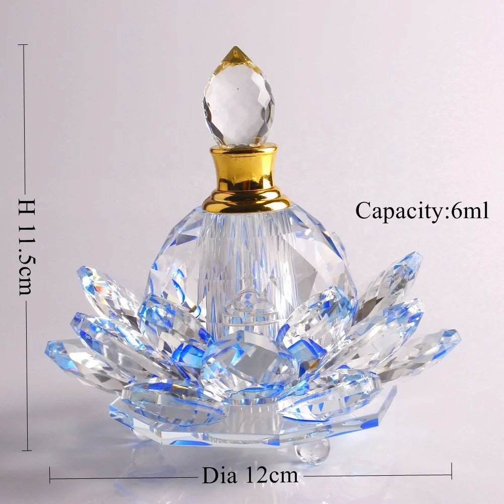 Wholesale K9 Crystal Lotus Flower Shaped Perfume Bottle