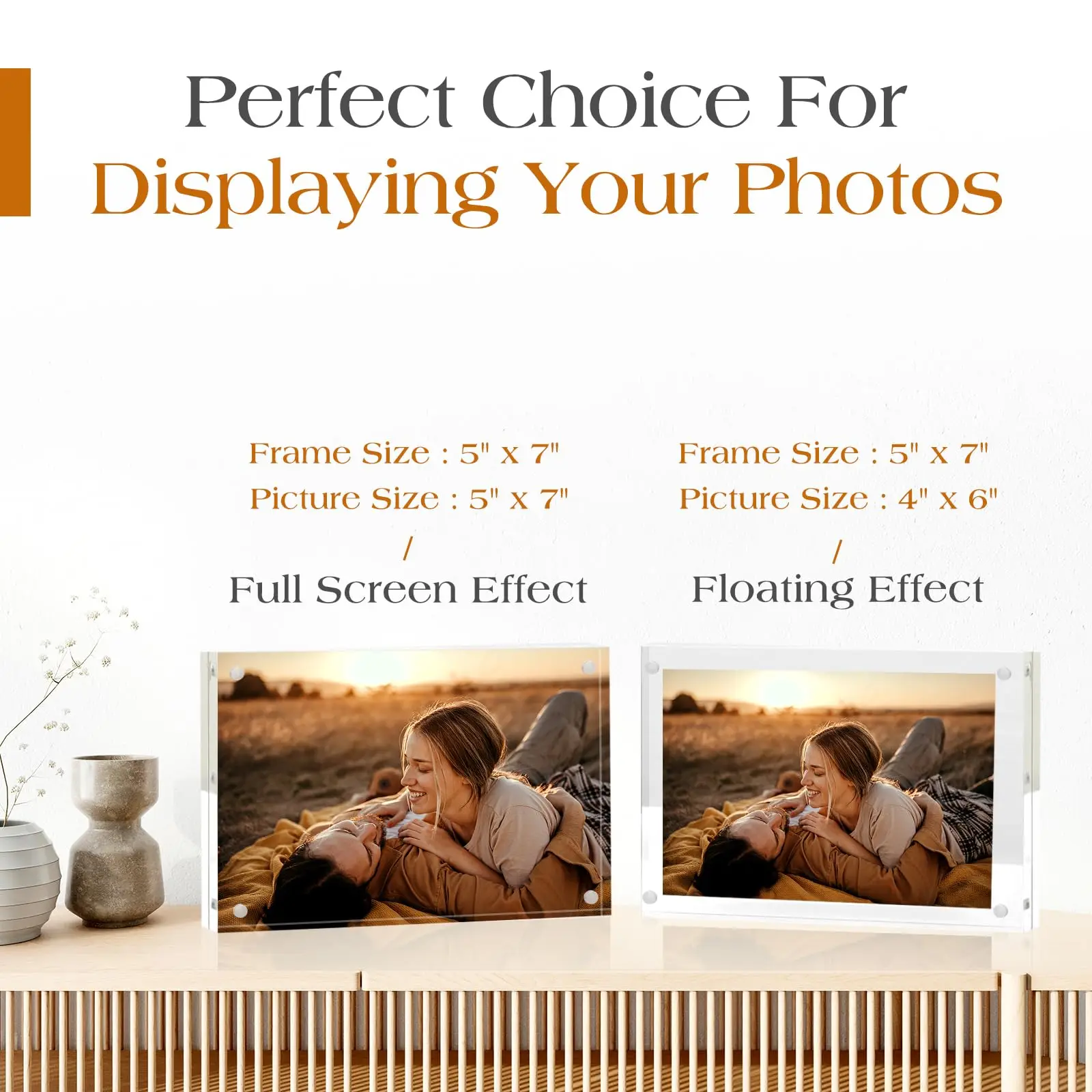 Custom Sized Desktop Display Double-Sided Clear Acrylic Picture Card Frame Magnetic Acrylic Photo Frame manufacture