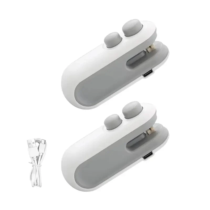 Handheld USB Rechargeable Mini Clip Bag Sealing Machine Food Plastic Bag Sealer Heat Seal with Cutter Portable Vacuum Sealer