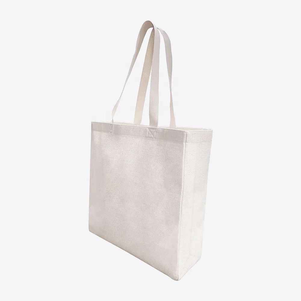 Prosub Wholesale Linen Sublimation Tote Bag Blank Customized Printed Large Shopping Handbag 9176