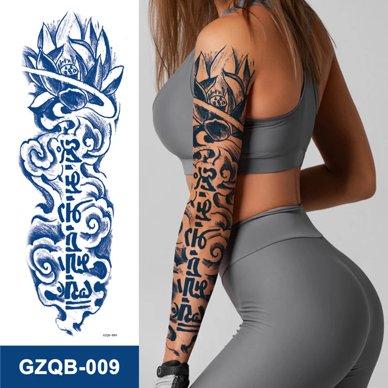 Hot Selling Adult Full Arm Semi Permanent Juice Similar Real Temporary Rich Style Water Transfer Tattoo Stickers