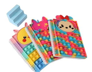 Note Book Figet Sensory A4 A5 Tie Dye Silicone Pop up Anti Stress Cover Popper Push Bubble Pop Itting Fidget Toy Notebook