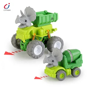 Chengji Cartoon Inertial Friction Engineering Car Toy Dinosaur Miniature Bucket Truck Toy