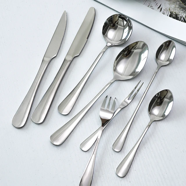Classic Modern 1010 Cutlery Set Stainless Steel Buffet Serving Dinner Dessert Spoon Fork Cake Butter Knife Flatware Sets