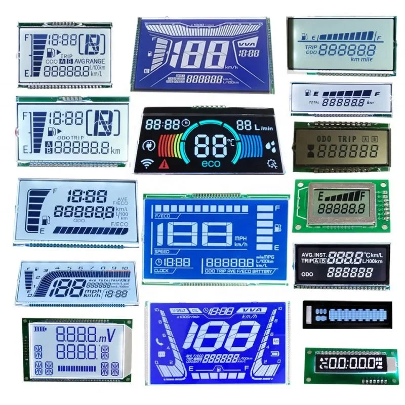 Monochrome LCD Display 7 Segment 4 Digit Alphanumeric LCD with Waterproof Connector 18 PIN
