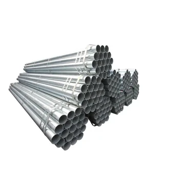 Steel Iron Pipe 10 Ft Round Galvanized Solid EMT Pipe Oil Pipeline GB ERW Plumbing Hot Dipped Galvanized Steel Pipes 0.5 - 80 Mm