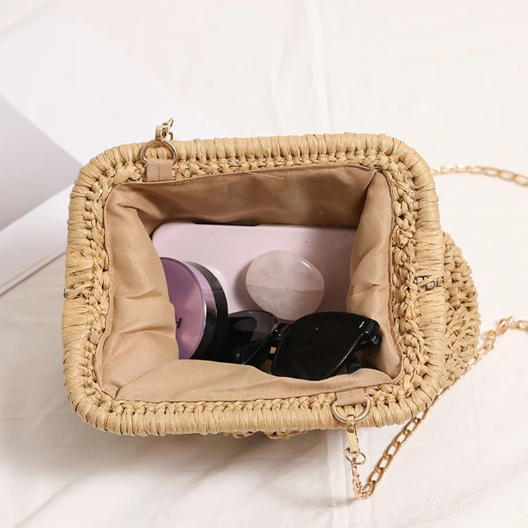 Straw Clutch Bag Straw Purse With Zipper Emprier Straw Clutch