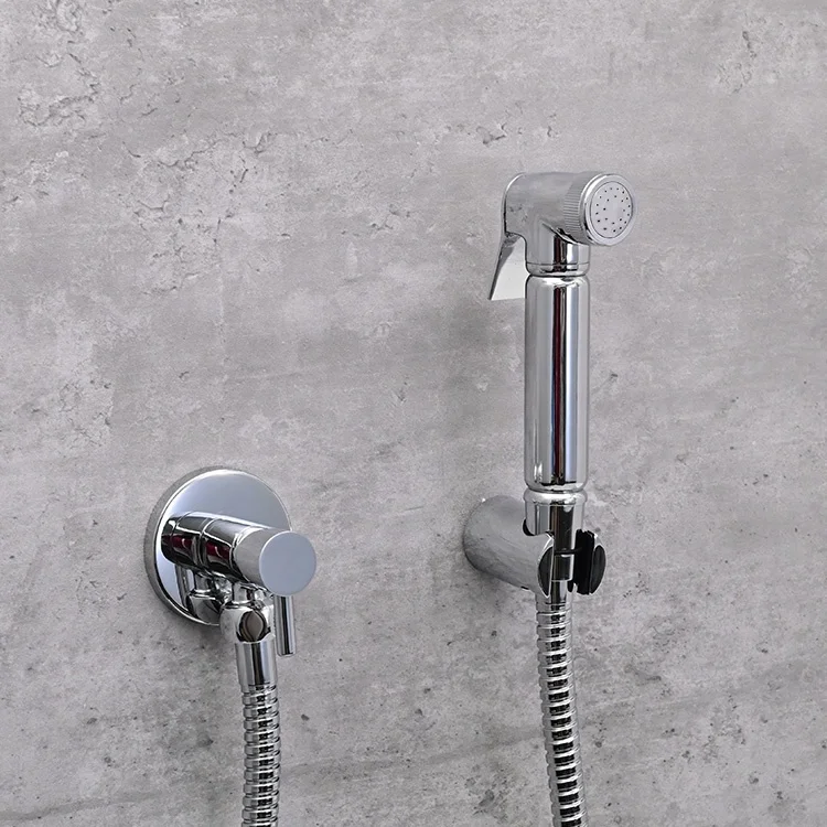 Pinebay Wall Mounted Bathroom Polished Chrome Brass Handheld Bidet