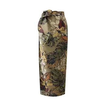 Wholesale 2021 spring and summer fashion retro flower lace high waist bag hip skirt elegant temperament holiday long skirt