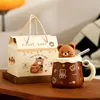 Boîte portable ours mignon ours d'amour marron