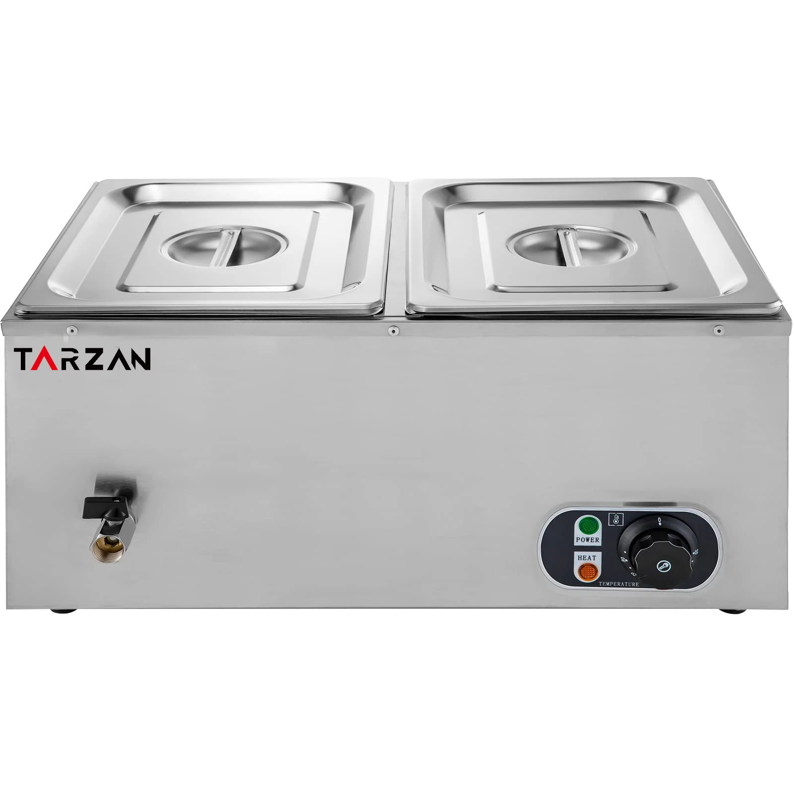 2 Pans Bain Marie Counter Commercial Kitchen Buffet Bain Marie Food Warmer electric Bain Marie Heating Element