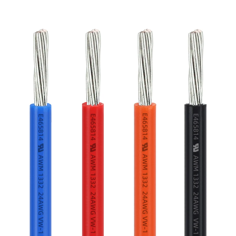 Aexit PTFE Hochtemperatur-Kabel – 5m, 24AWG, Rot, Bis 200°C Hitzebeständig, Für Elektronik & Verkabelung