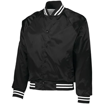 Custom Wholesale 100% Polyester Satin Varsity Bomber Baseball Winter Jacket Woodland Men Jacket
