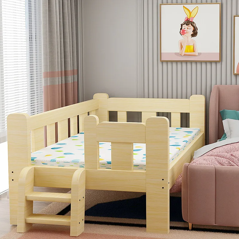 Kids Single Bed Solid Wood Child Boy Child Single Guardrail Lion ...