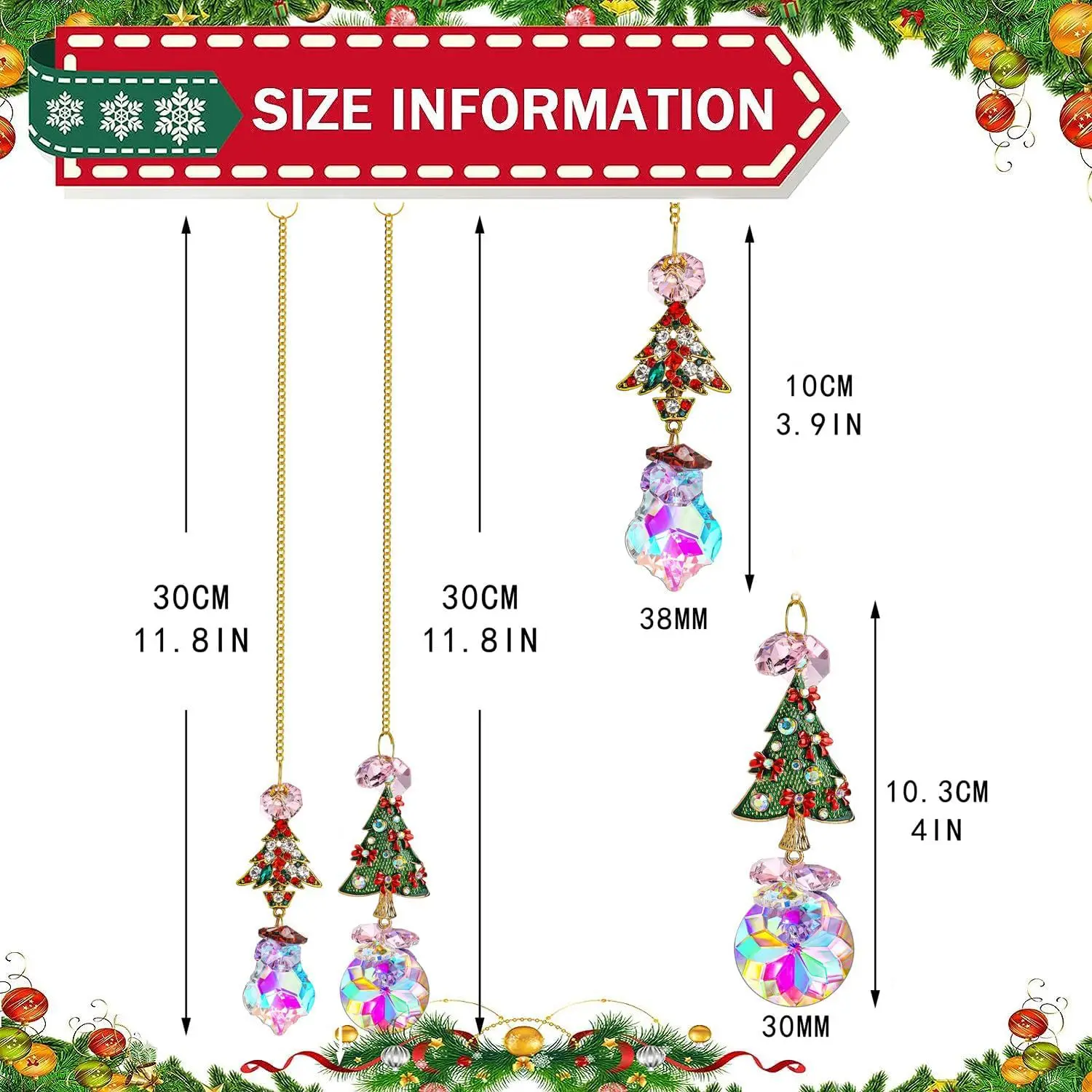 product new product christmas tree decoration hanging crystal sun catcher ornament outdoor gardening sun catcher-5