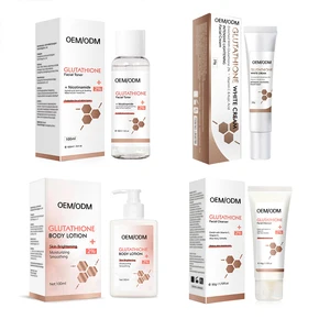 Private Label 4pcs Glutathione Facial Skincare Set Smoothing Whitening and Moisturizing Skincare for Face