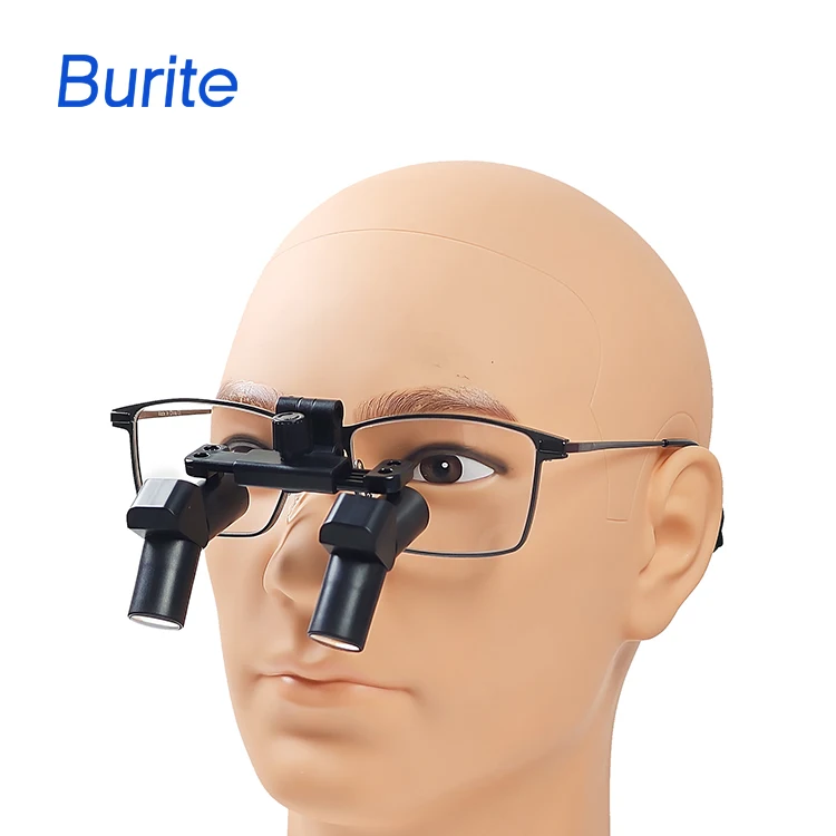 Burite 4.5倍エルゴデフレクション歯科用ルーペ 黒フレーム 50-80mm視野