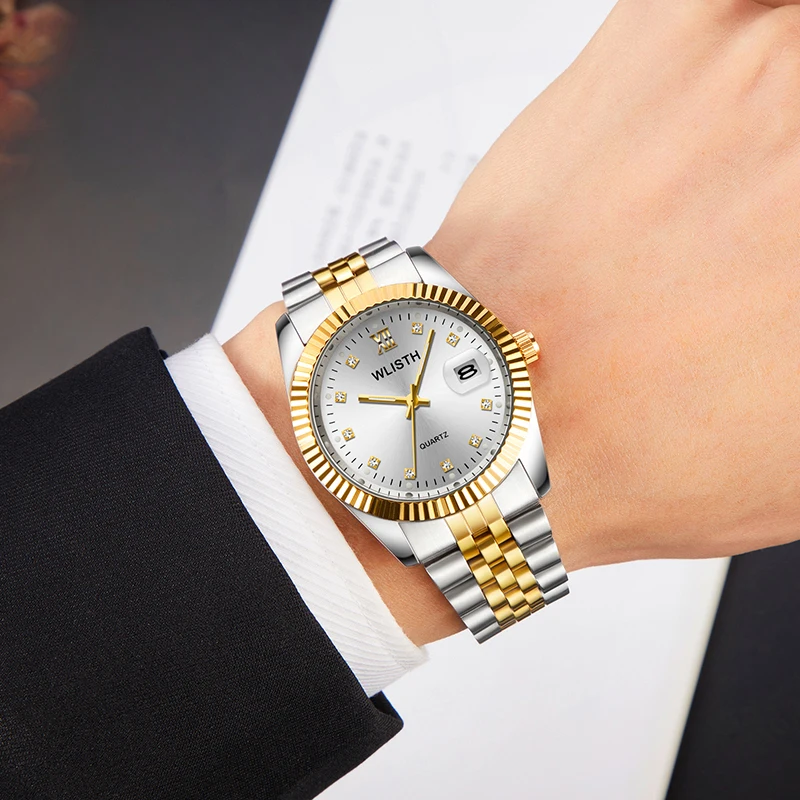 Montre à quartz étanche pour hommes, luxe, mariage, poignet, couple, vente  en gros, nouvelle collection